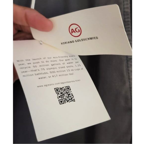 AG Adriano Goldschmied The Marshall Slim Trousers Gray 38x34 NEW FLAWED - Picture 7 of 12